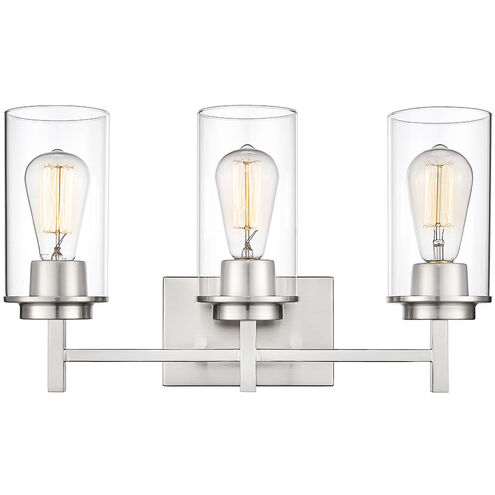 Janna 3 Light 19 inch Brushed Nickel Vanity Light Wall Light